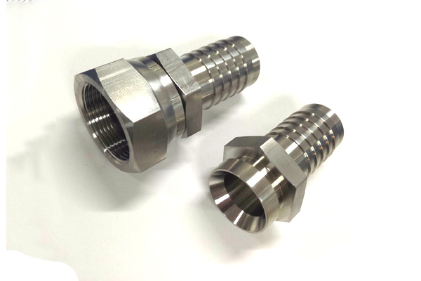 316 Stainless Steel Swage Hose Connectors With BSP Threaded Nut